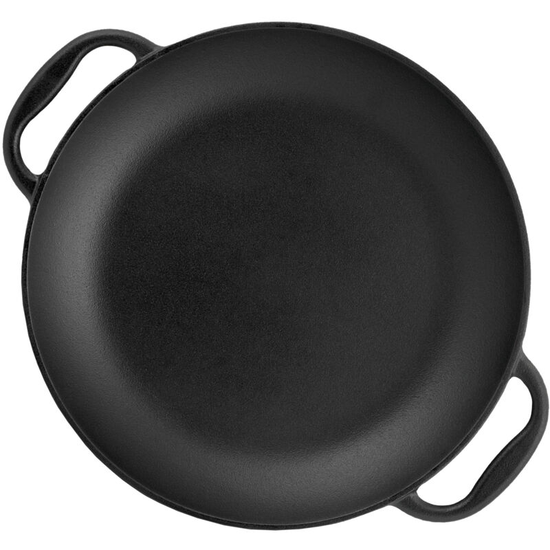 BBQ-Toro poêle à paella traditionnelle pour 6 personnes Ø 36 cm Poêle à griller en fonte avec poignées pre-seasoned - déjà cuite au four Poêle à