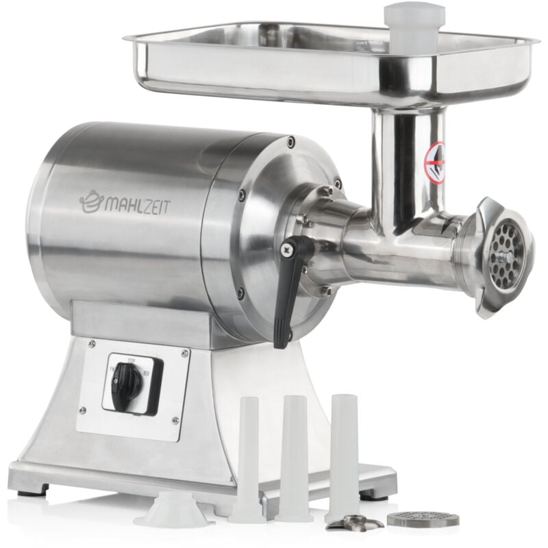 Mahlzeit - Hachoir à viande en acier inoxydable électrique argenté 450W 75kg/h avec embouts pour remplir les saucisses Machine à saucisses