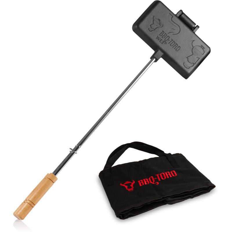 Fer à sandwich avec sac de transport Rectangle à long manche pour sandwichs et gaufres - Bbq-toro