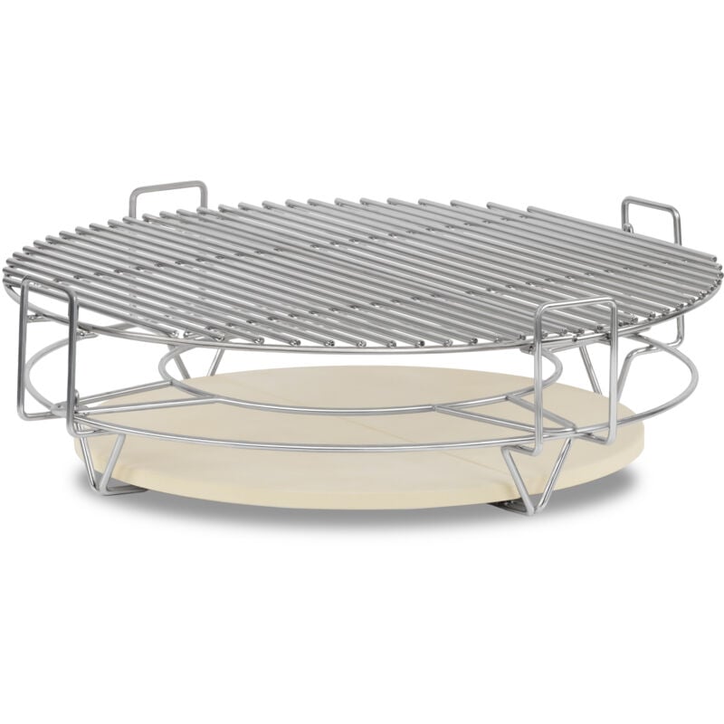 Bbq-toro - système de cuisson pour Kamado ø 52 cm, système de fumoir en acier inoxydable avec 3 niveaux, accessoires Kamado