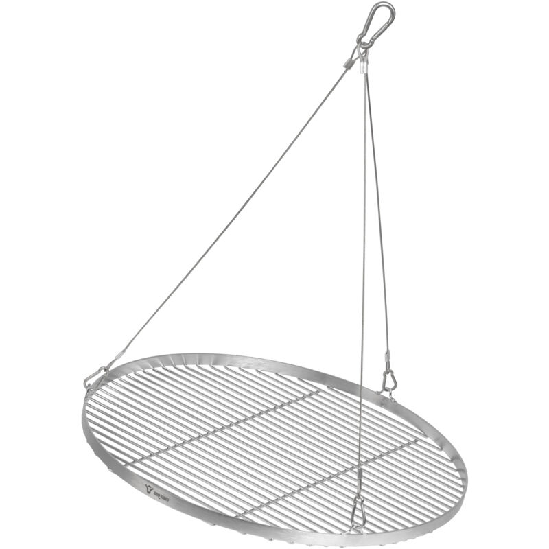 BBQ-Toro grille de barbecue ronde en acier inoxydable Ø 60 cm Grille avec suspension par câble