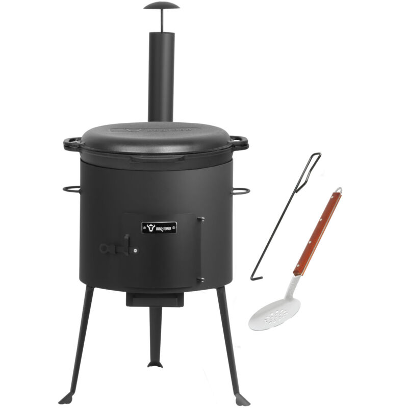 Kazan en fonte avec four Kazan ø 39,5 cm Marmite en fonte 16 L avec couvercle goulasch - Bbq-toro