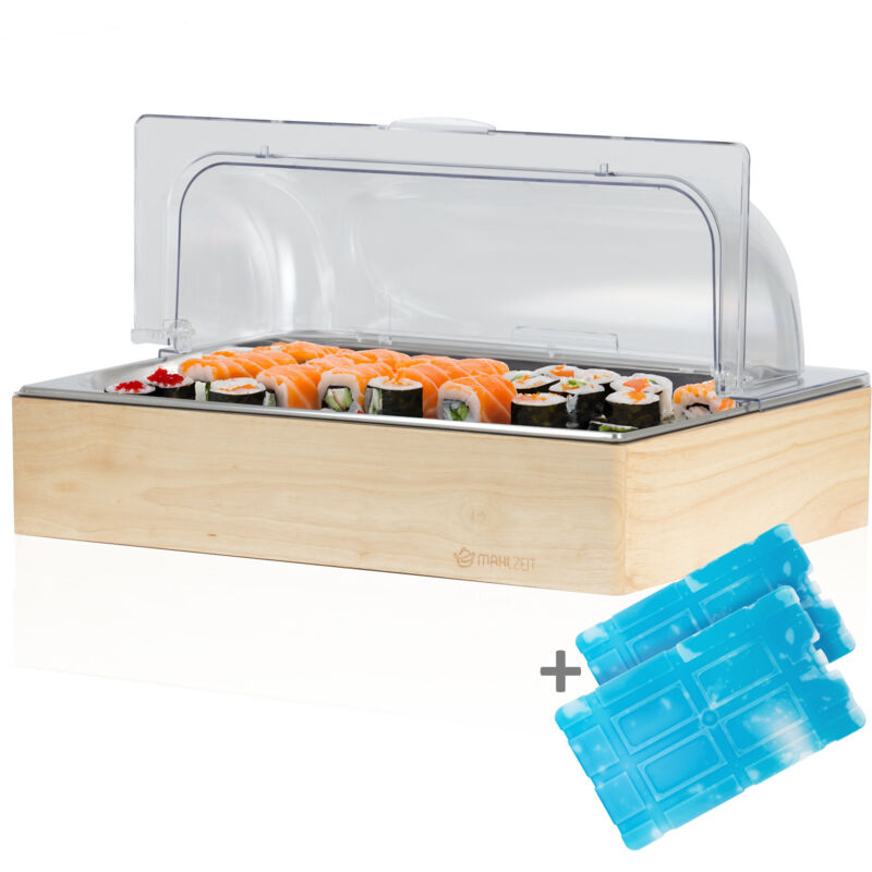 Plateau réfrigérant Mahlzeit 53 x 34 x 27 cm Plateau froid GN 1/1 avec couvercle, système bac