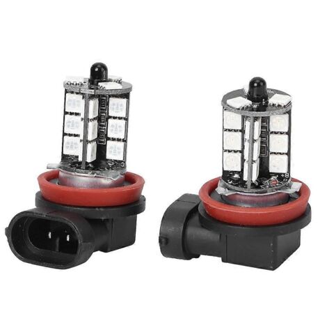 Titre produit : Ampoule LED RGB 27SMD H8 12-24V, Feu antibrouillard stroboscopique coloré avec télécommande, Éclairage multicolore pour voiture