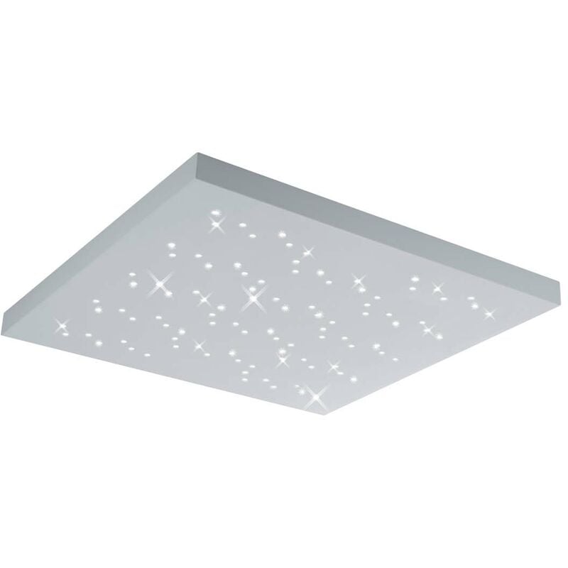 Frankystar - Titus Plafonnier led Carré Grand Ciel Étoilé en Métal Blanc Mat Avec Télécommande et Fonctions de Variation de Lumière Chaude et Froide,