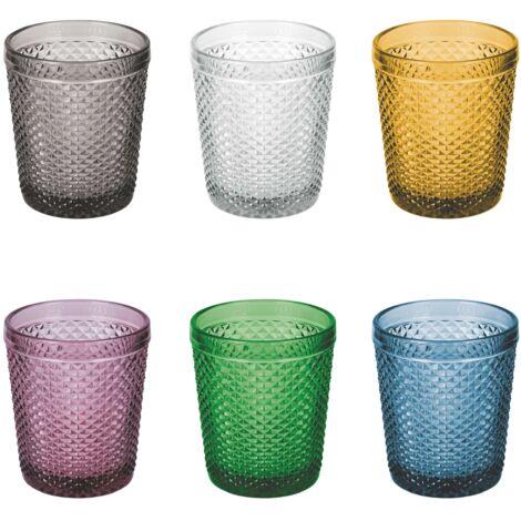 TIVOLI 6 BICCHIERI 320ML PASTA VETRO 6 COLORI ASSORTITI