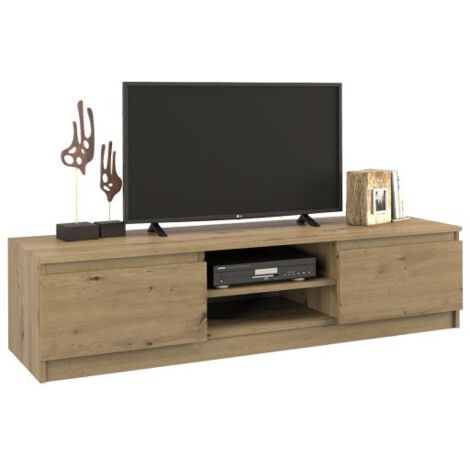 TIVOLI  Contemporary TV stand 40x140x36 living room 2 niches 2 doors  Modern storage for TV/audio/video/gaming equipment
