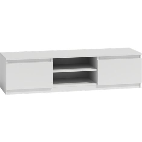 TIVOLI - Mobile TV in stile moderno - 140x40x36cm - 2 nicchie + 2 ante - Contenitori TV/audio - Effetto legno