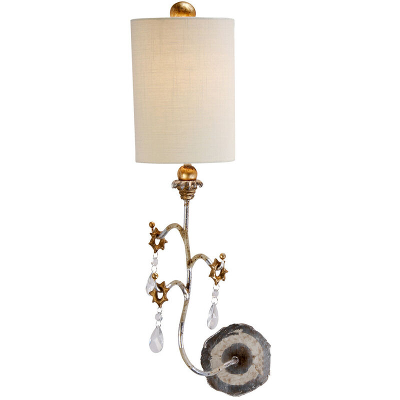 Tivoli - 1 Light Indoor Wall Light Silver, Cream, E27 - Elstead