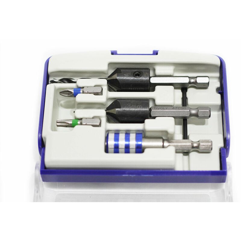 Image of Tivoly - 11900670002 Kit di strumenti contenente HSS/fragole a noce/punte di avvitamento/portainserti, Grigio, Set di 5 pezzi