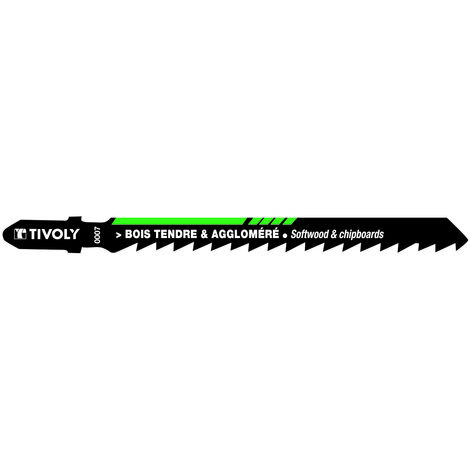 Tivoly • 2 Lames de Scie Sauteuse • Coupe Droite • Coupe Rapide • Attache Type T • Pour Découpe du Bois Tendre • Pour Découpe du Bois Aggloméré