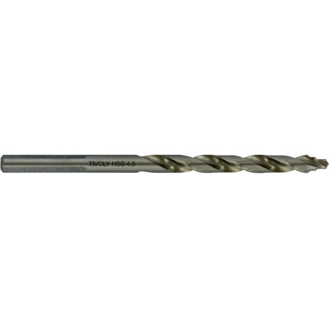 Tivoly • 5 Forets métaux TSP Ø: 4.5 / L: 80 /  HSS taillé meulé -DIN338 -h8 -Affûtage Smart Point (Boite brochable)