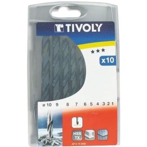 Tivoly AP13 Ensemble de 10 Forets pour Métaux Gris