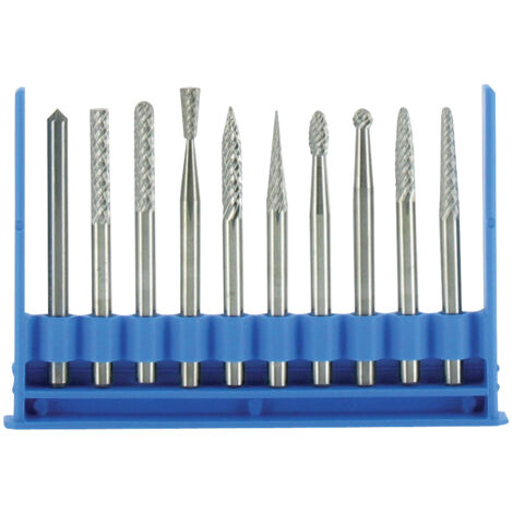 Tivoly • Box mit 10 Hartmetall-Feilenschneidern (Mini) 3 mm Schaft Ø 3 mm TECHNIC