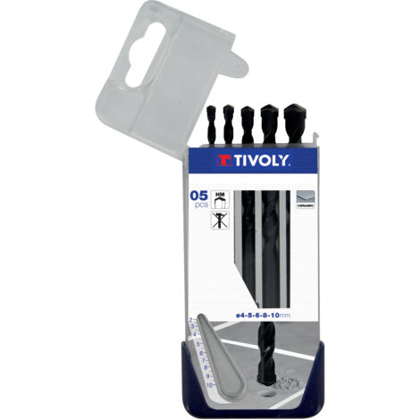 Tivoly • Box mit 5 Fliesenbohrern Ø 4 bis 10 mm