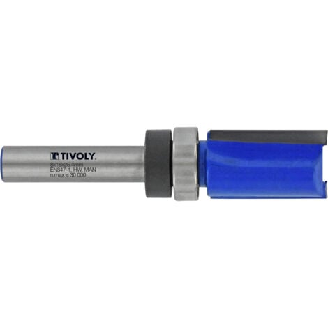 Tivoly • Broca fresadora de copia • Ø16 mm • 2 hojas de carburo • Vástago Ø8 mm • Para carpintería