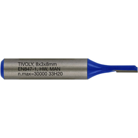 Tivoly • Broca para ranurado recto • Ø3 mm • Hoja de carburo • Vástago Ø8 mm • Para carpintería