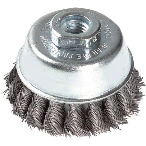 Brosse cuvette pour meuleuse fil acier ondulé 0,30 mm D. 115 mm M14 pour  métal - Décapage dur - 520.115 - Leman