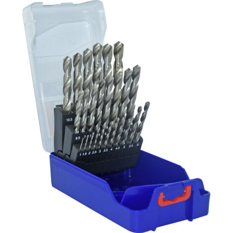 Tivoly • Caja de 25 piezas de brocas para metal rectificadas HSS, Ø1 a 13 mm por 1/2 mm
