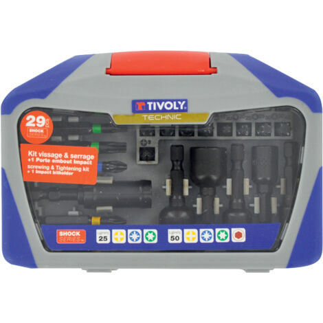 Tivoly • Caja de 29 piezas de atornillado y apriete por impacto-SHOCK SERIES