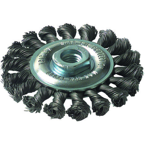 Tivoly • Cepillo circular • Alambre de acero trenzado • Ø95 mm • Orificio M14 • Para decapado intensivo de metales