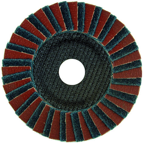 Tivoly • Disco de láminas combinado • Ø125mm • Grano de corindón: 120 • Excelente acabado • Para lijar metales • Para lijar madera