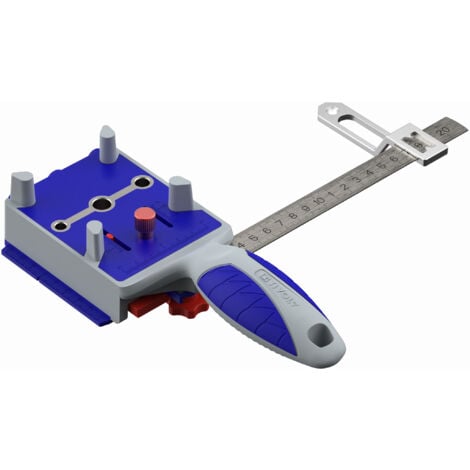 Tivoly • Guide de Perçage pour Chevilles en Bois - Gabarit pour la Réalisation d'Assemblages Bois avec Tourillons - Perçage Ø 6/8/10mm - Epaisseur Maximum de la Planche de Bois : 50mm