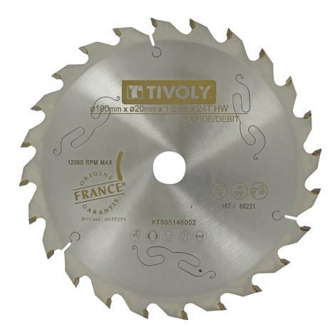 Tivoly • Lame de Scie Circulaire • Ø184mm • 40 Dents en Carbure • Excellente Finition • Pour Scie Portative • Pour Découpe du Bois