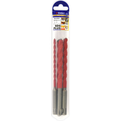 Tivoly •  Lot de 5 Foret ALLCUT Ø 5-6-8-10-12 -L160mm -Plaquette affûtage  spécial -SDS+