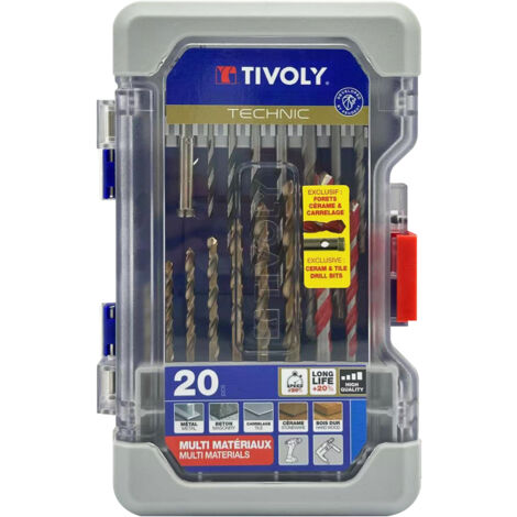 Tivoly • Ranger Case 20 piezas Perforación mixta de metal/madera/hormigón/baldosas/cerámica