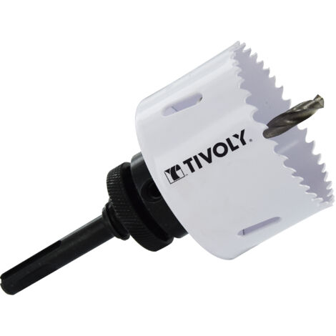 Tivoly • Sega a tazza bimetallica HSS • Ø67mm • Attacco SDS+ • Denti a passo variabile • Per foratura di acciaio inossidabile • Per foratura di metalli