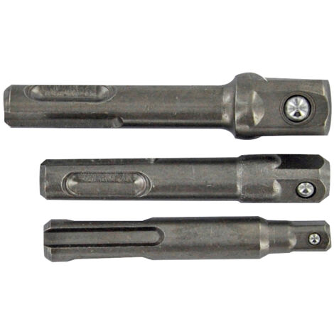 Tivoly • Set di 3 portabussole • Gambo SDS+ • Per bussole quadrate da 1/4" e 3/8" e 1/2"