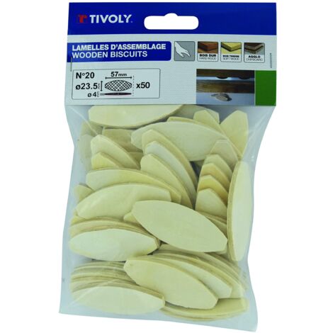 Tivoly XT60634063020 - Lamelle di assemblaggio in legno, 23,5 x 57 x 4 mm, n. 20