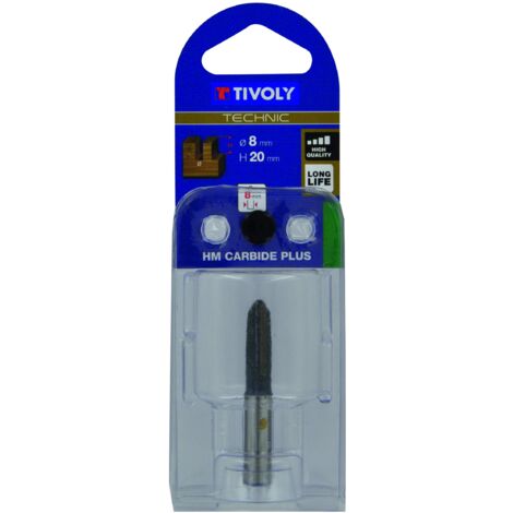 Tivoly XT60642067835 - Fresa per fresa dritta, 2 taglienti rettificati a diamante, Ø 8 mm