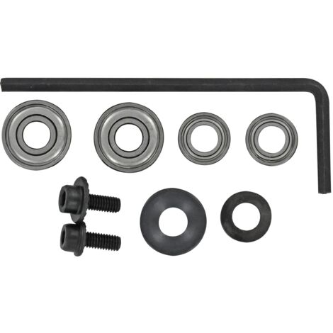Tivoly XT60642067864 - Kit 9 pezzi di riparazione per fresa per fresatrice, 2 cuscinetti, Ø 9,5 mm, 2 cuscinetti Ø12,7 mm, viti e rondelle + chiave a brugola
