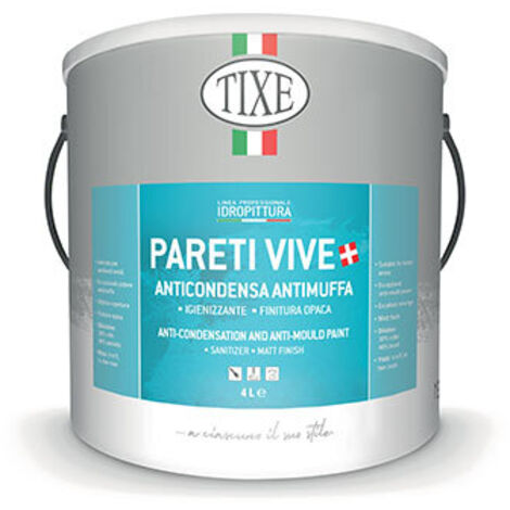 TIXE 651501 PARETI VIVE IDROPITTURA ANTIMUFFA 01 LT, BIANCO