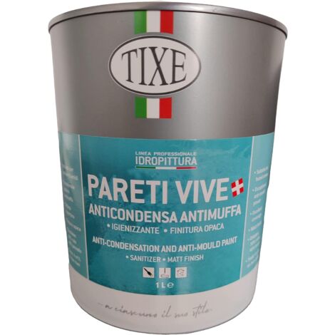 TIXE 651501 PARETI VIVE IDROPITTURA ANTIMUFFA 01 LT, BIANCO (solo on line)