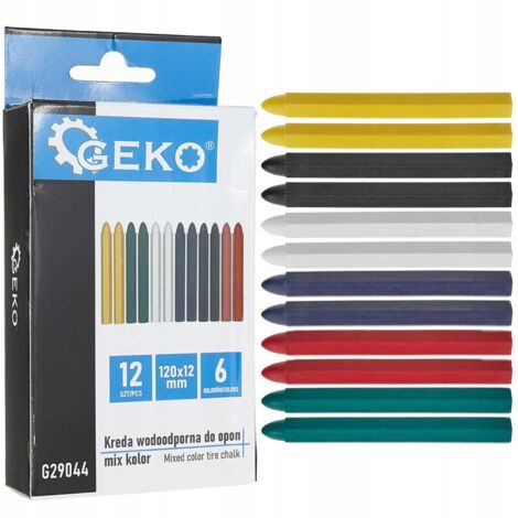 TIZA IMPERMEABLE PARA MARCAR NEUMÁTICOS, VENICEABLE, COLOR MIXTO, JUEGO DE 12