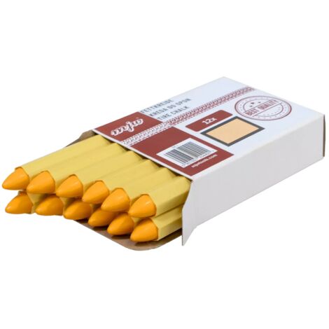 TIZA VULCANIZANTE PARA MARCAR NEUMÁTICOS, MARCADOR AMARILLO, 12 PIEZAS
