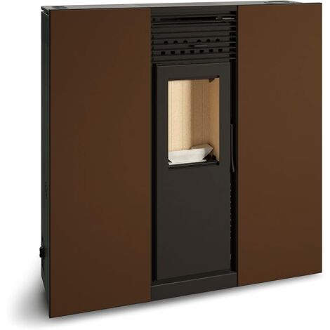 TJ - Estufa de Pellets Canalizable de Pasillo Modelo Pegaso de 12 kW - Color Marrón