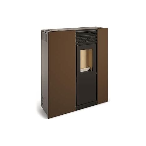 TJ - Estufa de Pellets de Pasillo Modelo Virgo de 8 kW - Color Marrón