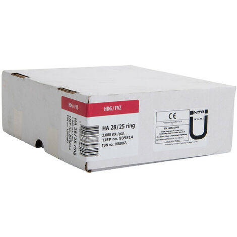 TJEP 2000 Pointes annelées Haften HA28/25 - Tête plate - Galvanisé - 839814 - 2.80 mm - 2000 - 25 mm