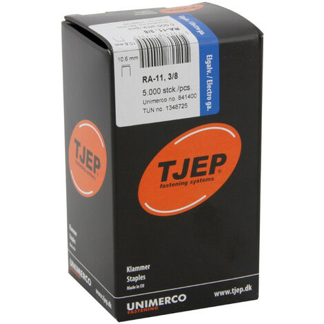 TJEP 5000 Agrafes 9 mm RA-11 - Galvanisés - 841400 - 5000 - 9 mm - 1.3 mm - 10.6 mm