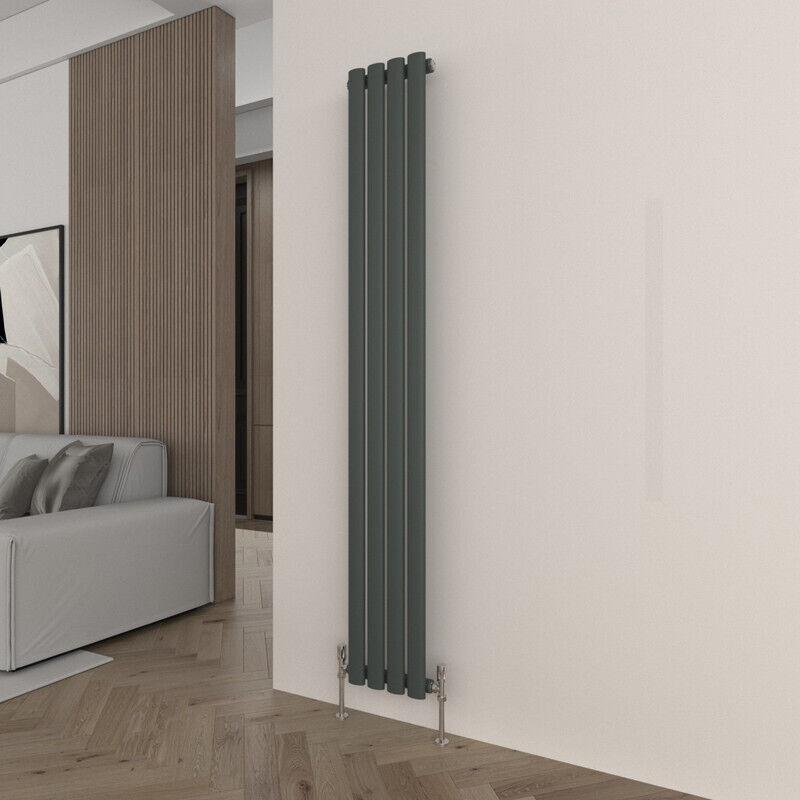 Image of T&K Vertical Anthracite Single Radiator Oval&hellip;