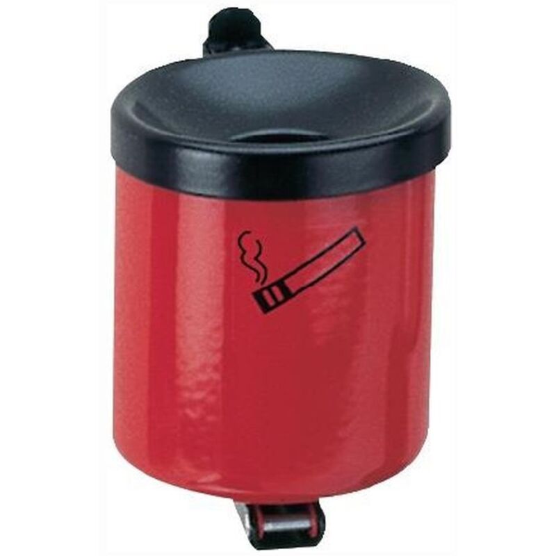 TKG - Cendrier mural D.110xH120 mm rouge avec dispositif basculant