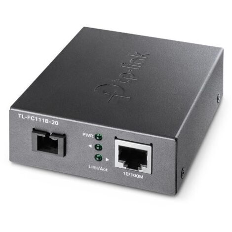 TL-FC111B-20 convertidor de medio 100 Mbit/s Monomodo Negro