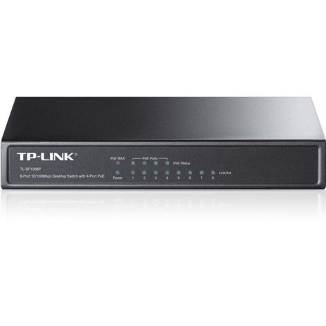 TL-SF1008P No administrado Fast Ethernet (10/100) Energía sobre Ethernet (PoE) Negro