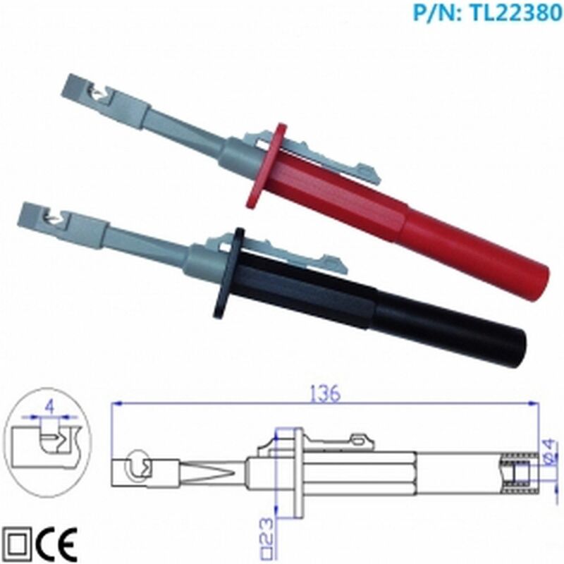 

TL22380 Clips aislados con gancho de sujecion catIII con conexion a banana