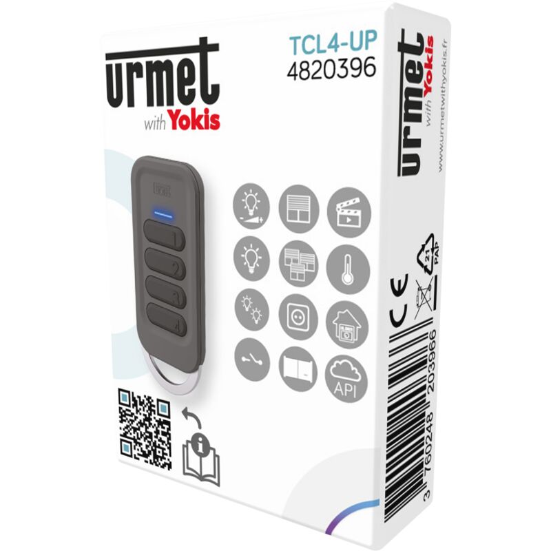 Télécommande Yokis up porte clé 4 touches zigbee Yokis Réf.TLC4-UP