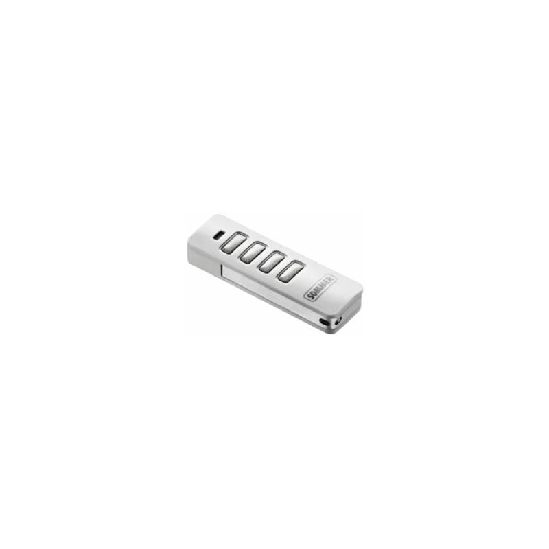 Télécommande emetteur Sommer pearl 4018 blanc touches gris inox - somloq2 - 868 mhz - 4 canaux - 4018V020